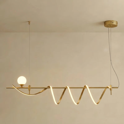 Excelis Modern Pendant Light — Metal & Silica Gel Gold Finish