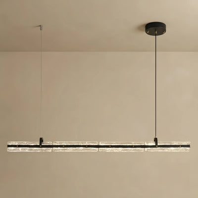  Linear Pendant Light — Metal & Glass for Dining Room/Kitchen Island