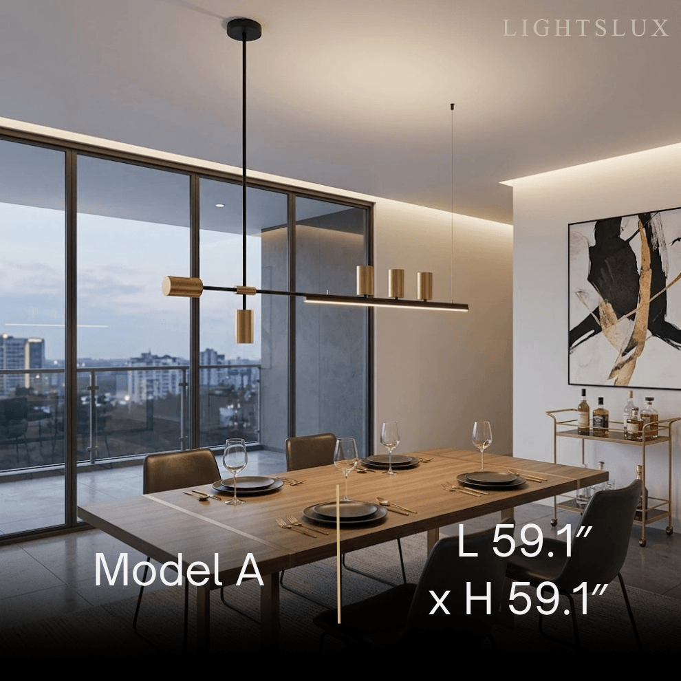 Contemporary Ceiling Light — Metal & Acrylic with Gold or Black