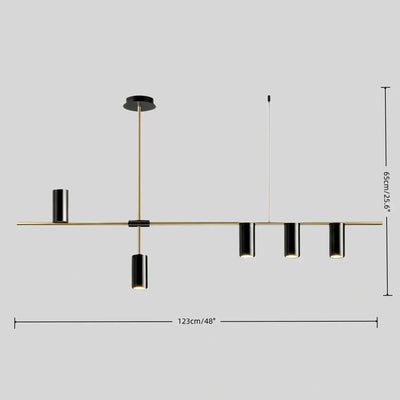 Contemporary Ceiling Light — Metal & Acrylic with Gold or Black