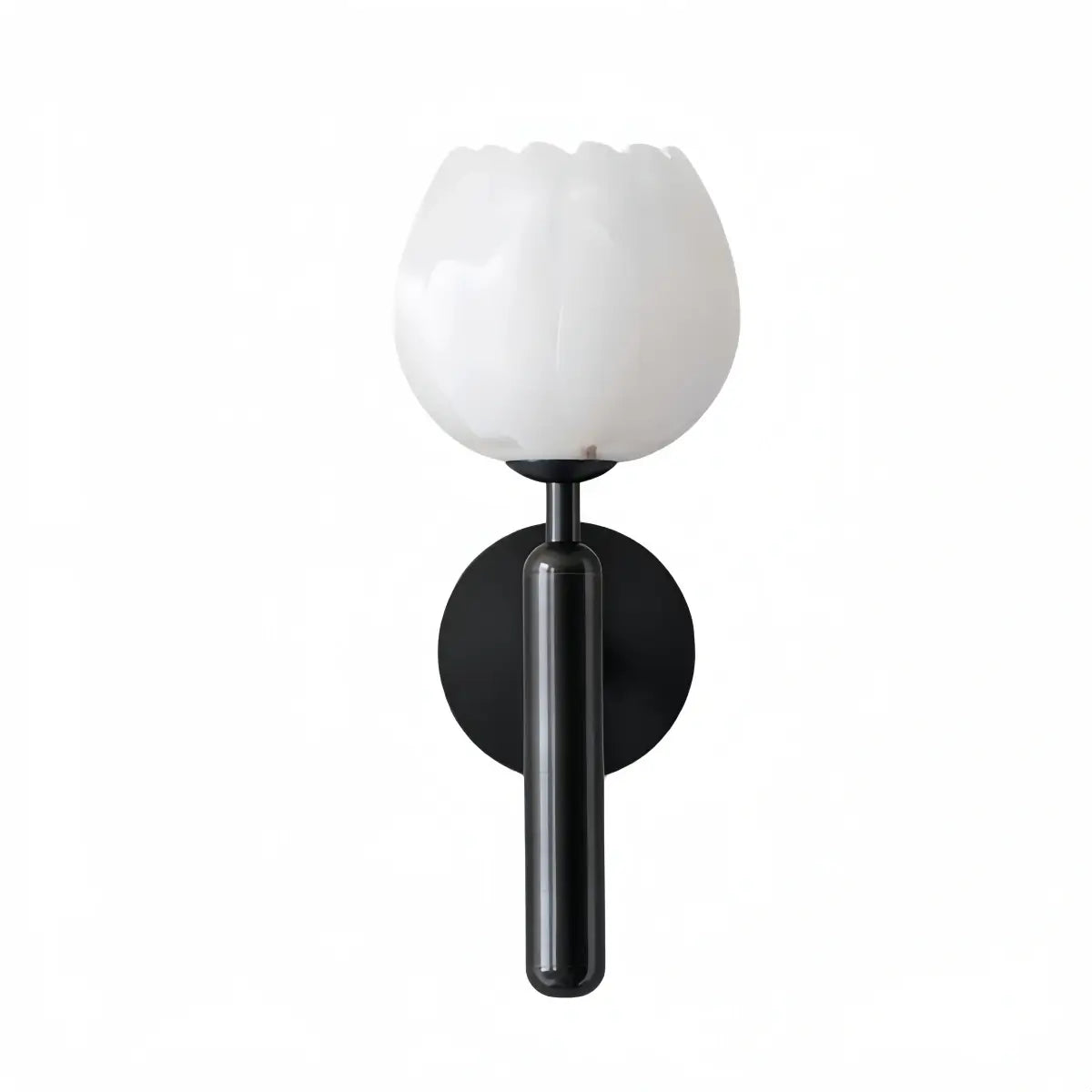 Alba  Modern Wall Lamp -- Brass & Alabaster Flowers