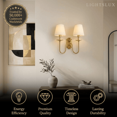 Excelis  Lunara Classic Brass Wall Lamp 