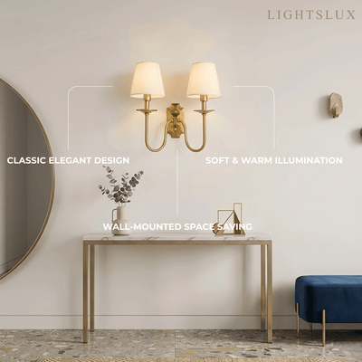 Excelis  Lunara Classic Brass Wall Lamp 