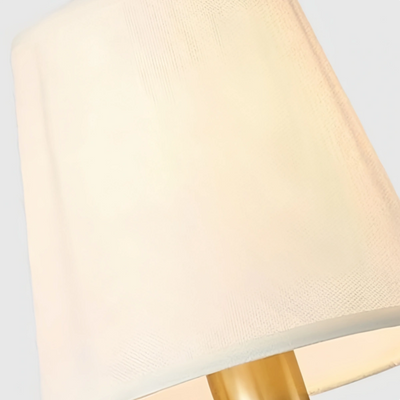 Lunara Classic Brass Wall Lamp with White Fabric Bell Shades – for Bedroom or Living Room
