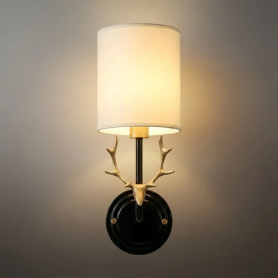Art Deco Wall Lamp — Brass & Linen White 