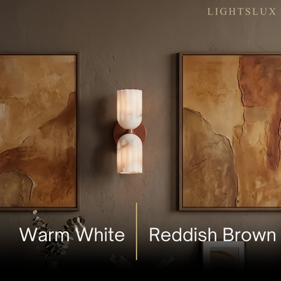 Minimalist Wall Lamp — Brass & Alabaster