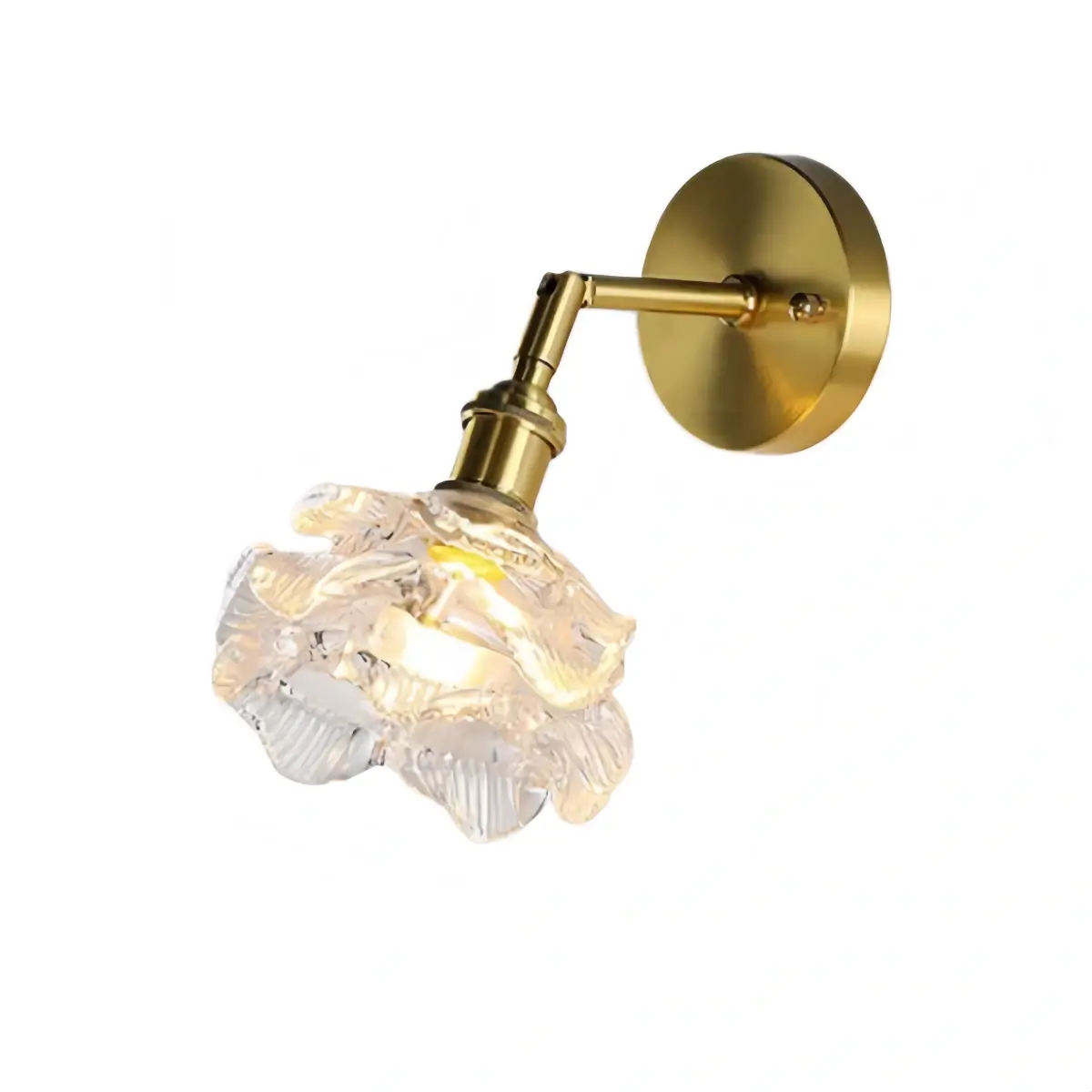Modern Refined Wall Lamp — Glass & Brass Clear