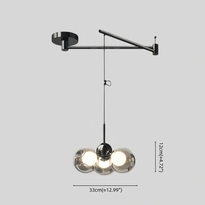 Modern Pendant Light — Carbon Steel & Glass Black Smoke Grey