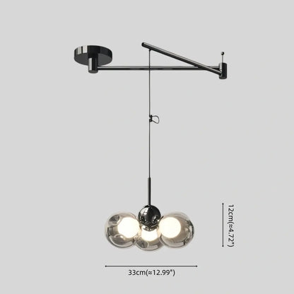 Modern Pendant Light — Carbon Steel & Glass Black Smoke Grey