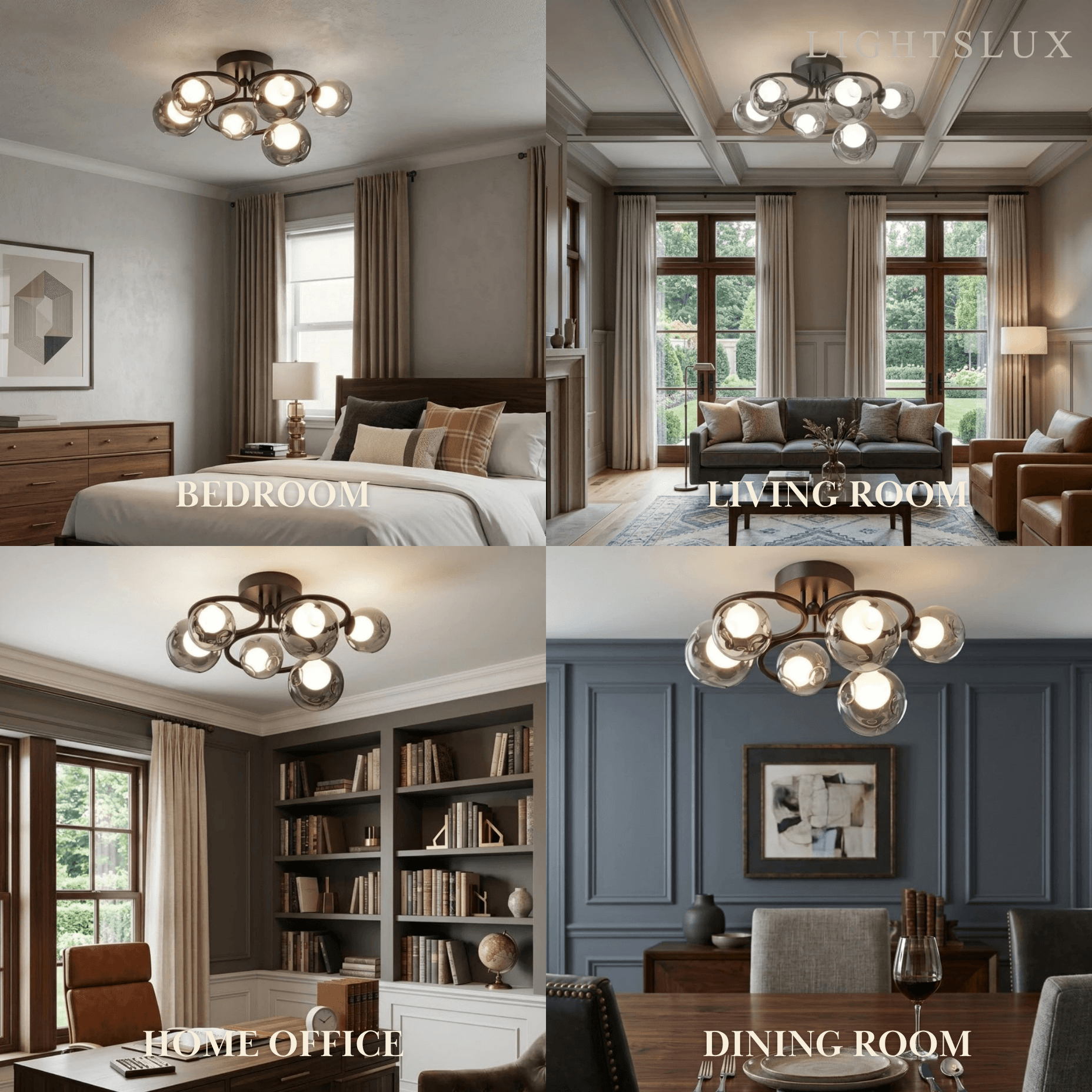 Stellar Modern Semi-Flush Ceiling Light 