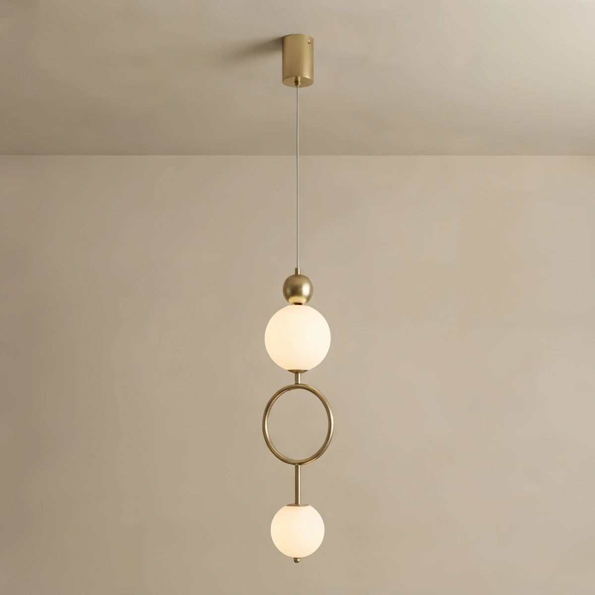 Vetro Minimalist Pendant Light — Iron & Glass Gold&White / Silver&White for Bedroom