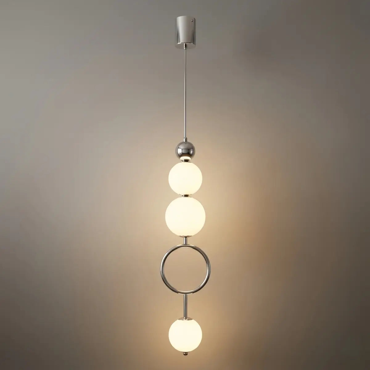 Minimalist Pendant Light — Iron & Glass Gold&White / Silver&White
