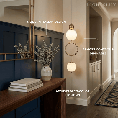 Minimalist Pendant Light — Iron & Glass Gold&White / Silver&White