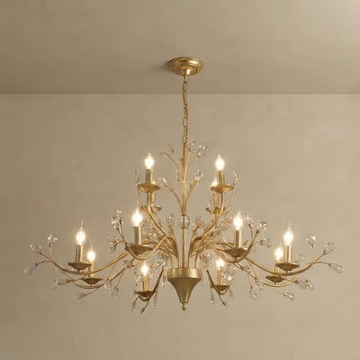  Chandelier – Gold Crystal for Dining Room