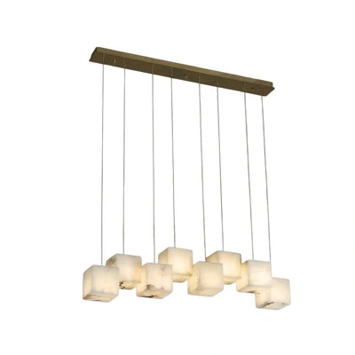 Minimalist Pendant Light — Marble & Stainless Steel White