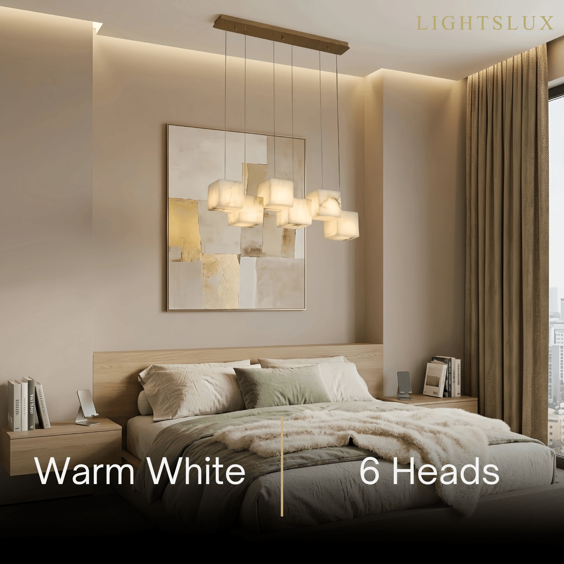 Minimalist Pendant Light — Marble & Stainless Steel White