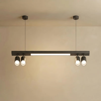 LED Pendant Light – Black Aluminum with Spotlights for Office / Shop