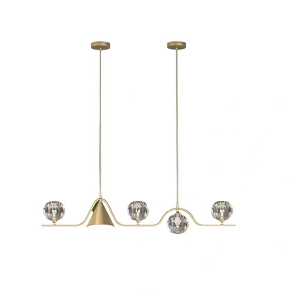 Modern Nordic Pendant Light — Brass & Glass Gold White