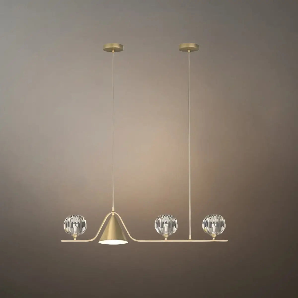 Modern Nordic Pendant Light — Brass & Glass Gold White