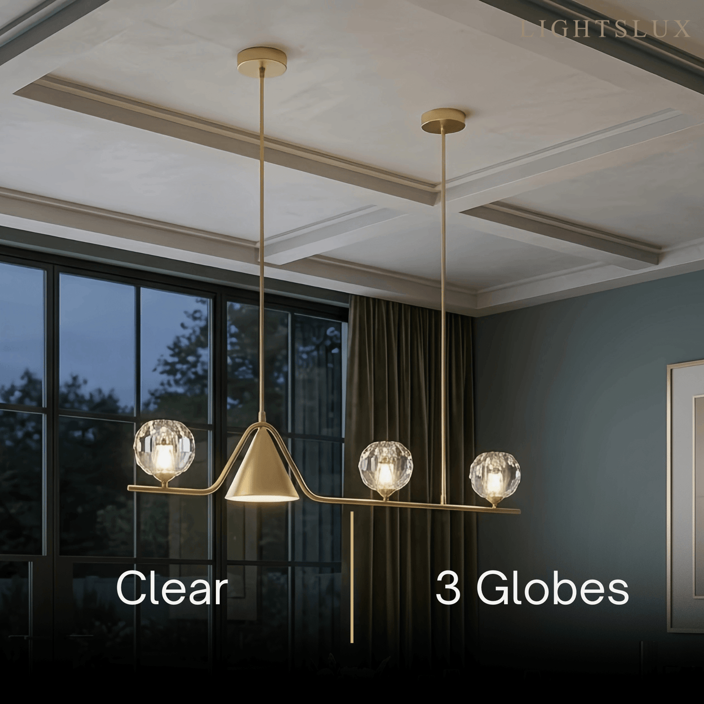 Modern Nordic Pendant Light — Brass & Glass Gold White