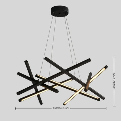 Minimalist Chandelier — Iron & Acrylic Black