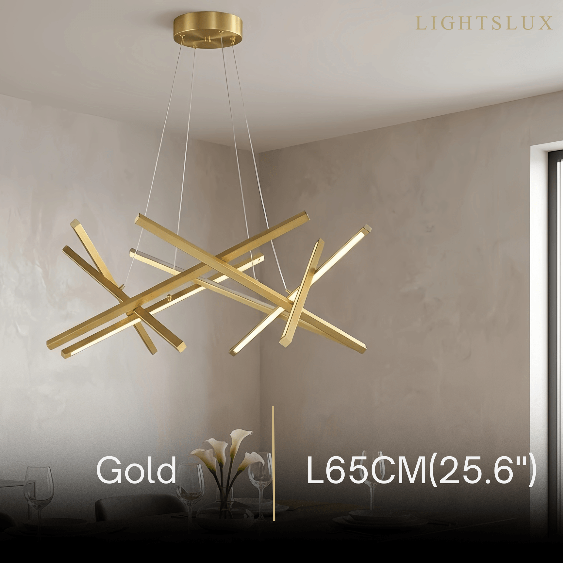 Minimalist Chandelier — Iron & Acrylic Black