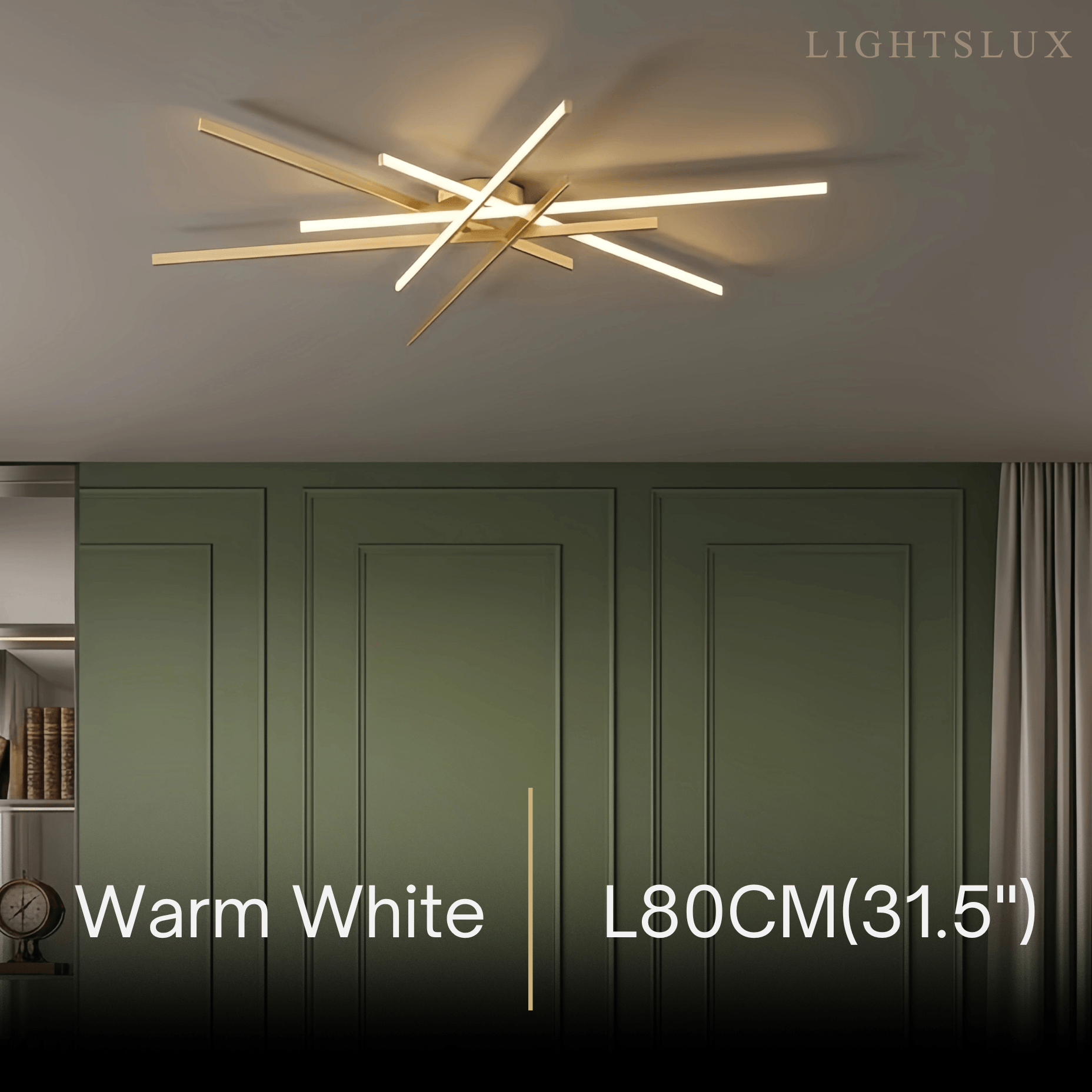 Modern Luxury Semi-Flush Mount Ceiling Light — Brass & Silicone Gold