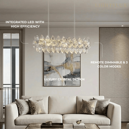 Modern Luxury Pendant Light — Carbon Steel & K9 Crystal Clear