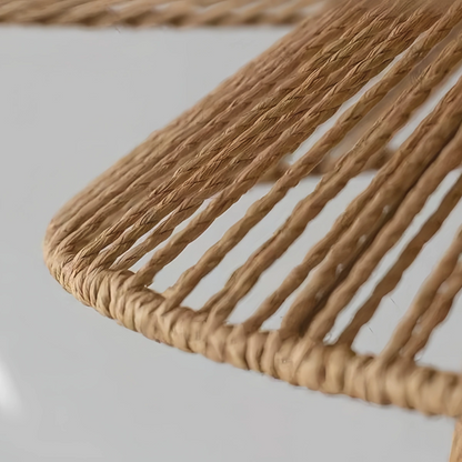 Zenno Natural Hemp Rope Flush Mount Ceiling Light -- Woven Linen Color for Bedroom