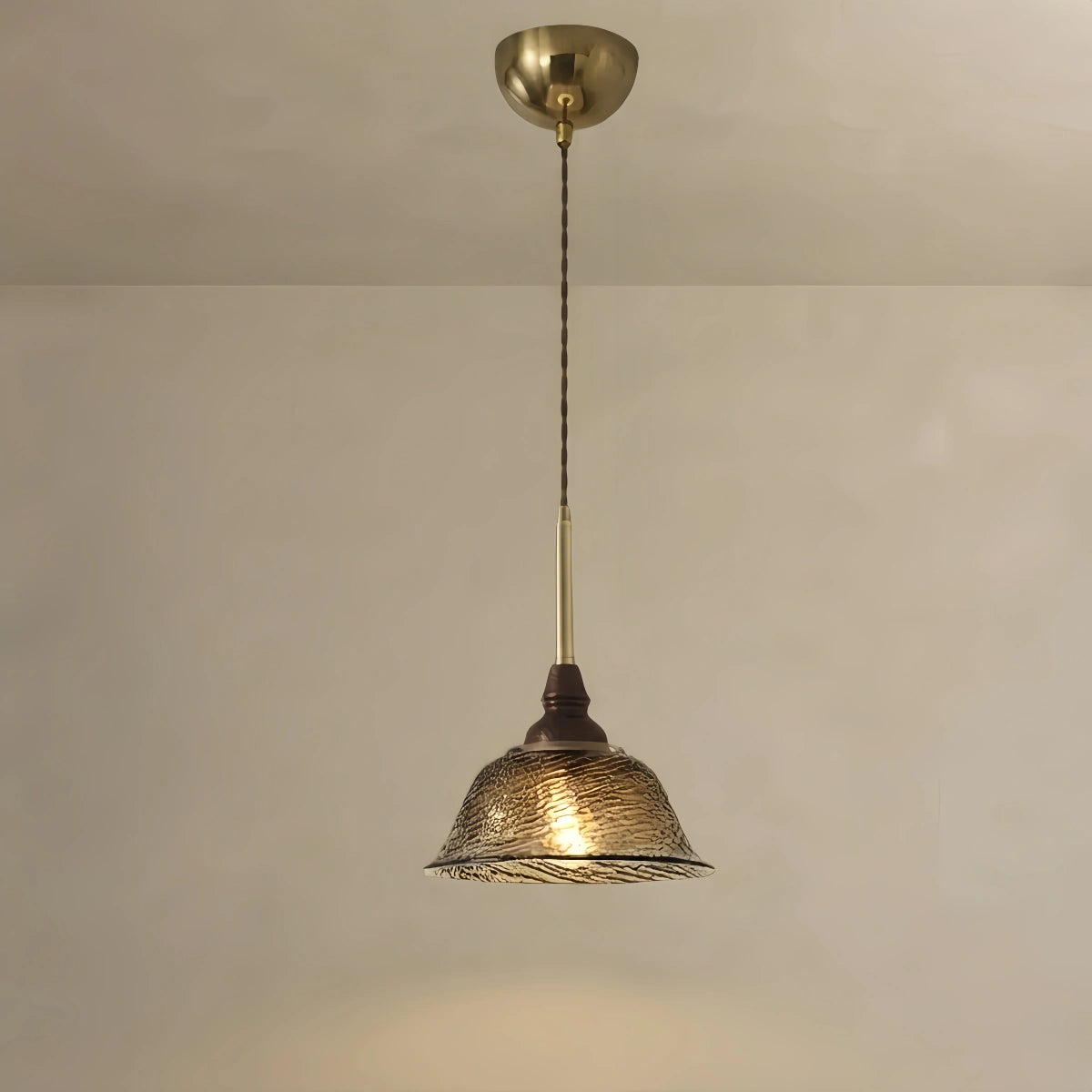 Irondale Vintage Pendant Light -- Iron Glass & Walnut Wood for Dining Room