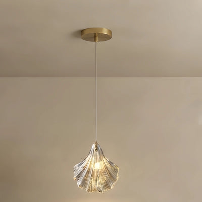 Vetro Nordic Pendant Light – Brass Amber Glass Shell for Living Room / Dining Room