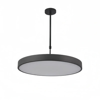 Modern Round Pendant Light -- Iron Acrylic Black or White
