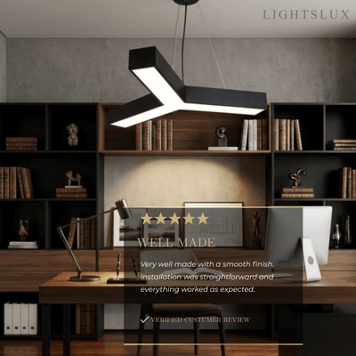 Modern Y-Shaped Pendant Light -- Aluminum Black White Silver