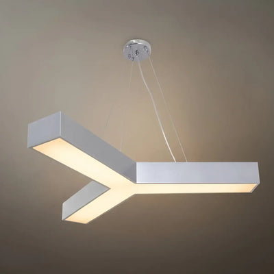 Modern Y-Shaped Pendant Light -- Aluminum Black White Silver