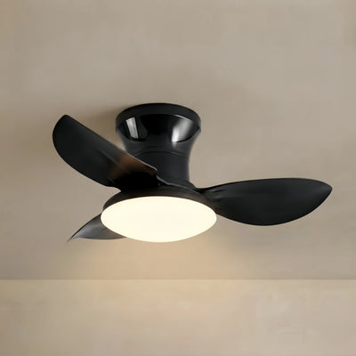 Vivara Modern Ceiling Fan Light — Black  Flush Mount with LED for Bedroom