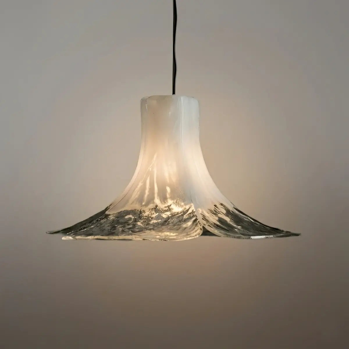 Modern Flower Glass Pendant Light -- White/Green/Smoked