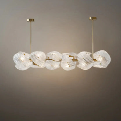 Elegant Petal Glass Chandelier -- Round or Linear