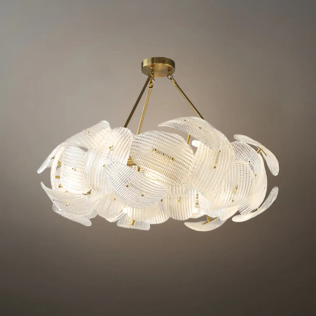 Elegant Petal Glass Chandelier -- Round or Linear