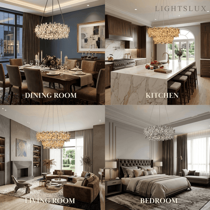 Excelis Luxury Crystal Flower Chandelier