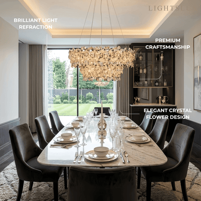 Excelis Luxury Crystal Flower Chandelier