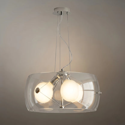 Industrial Cylinder Glass Pendant Light -- Clear or Smoked