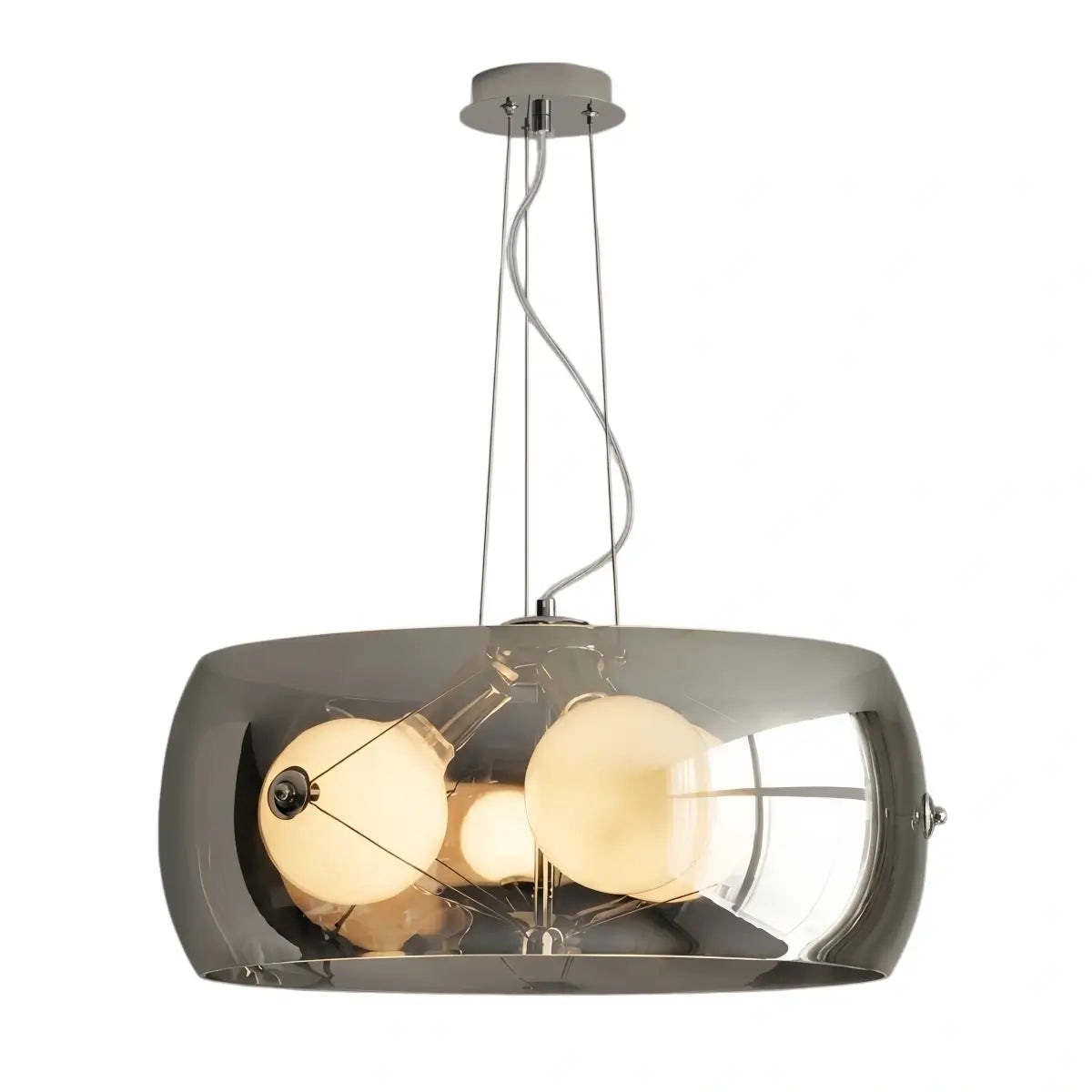 Industrial Cylinder Glass Pendant Light -- Clear or Smoked