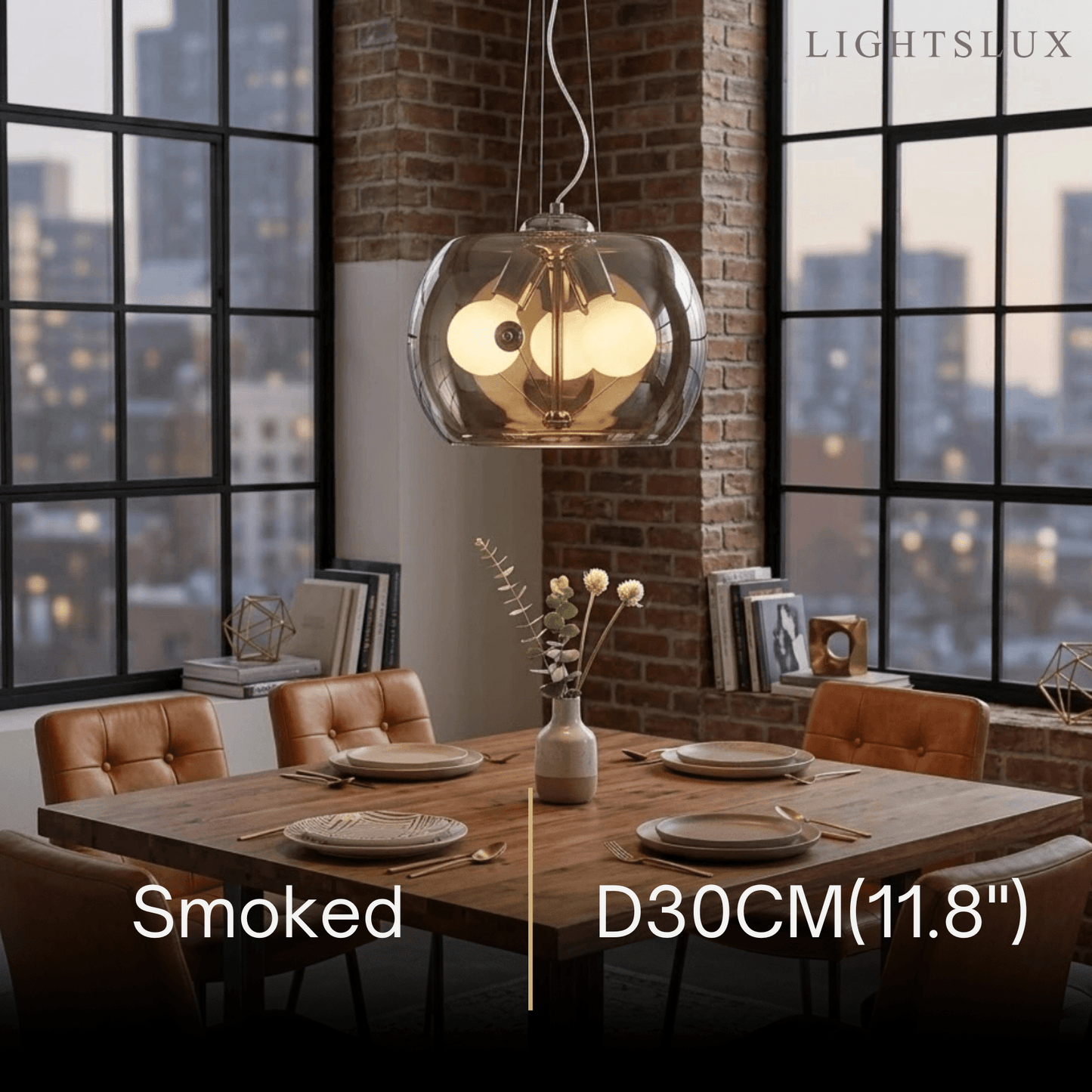 Industrial Cylinder Glass Pendant Light -- Clear or Smoked