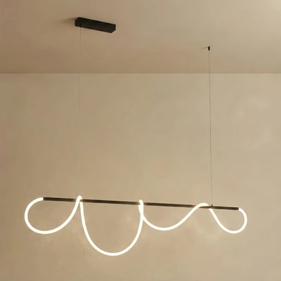 Linear Chandelier – Brass Rope Black for Dining Room / Bathroom