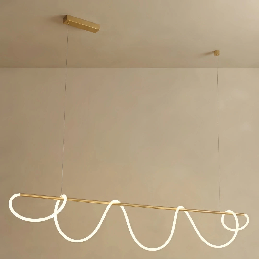Linear Chandelier – Brass Rope Gold