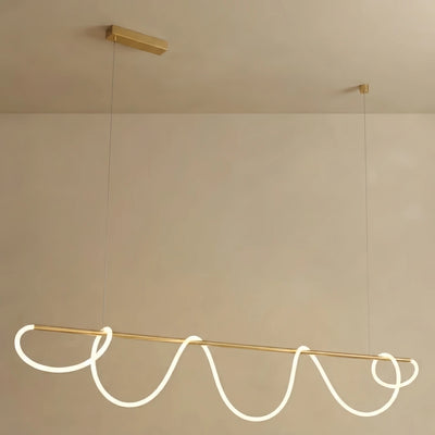 Linear Chandelier – Brass Rope Gold