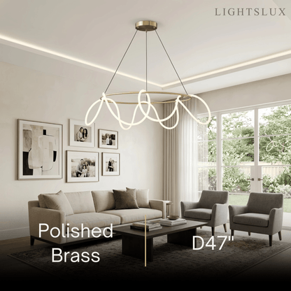 Arcato Minimalist Rope-Wrap Circular Chandelier 