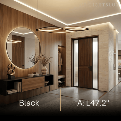 Arcato Art Deco Helix Pendant Light – Black/White Aluminum for Dining Room / Staircase