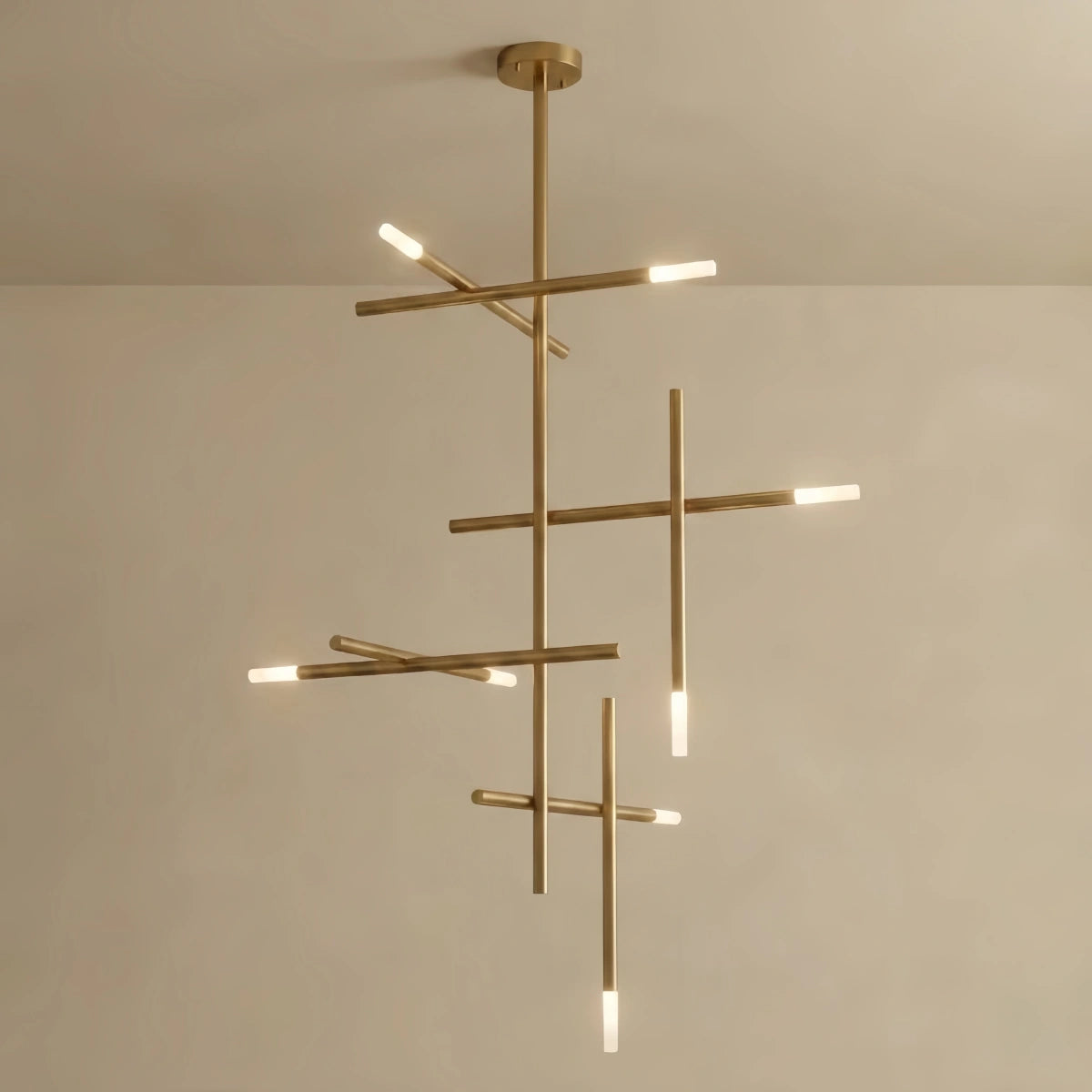 Stick Chandelier -- Metal Gold or Black for Living Room 