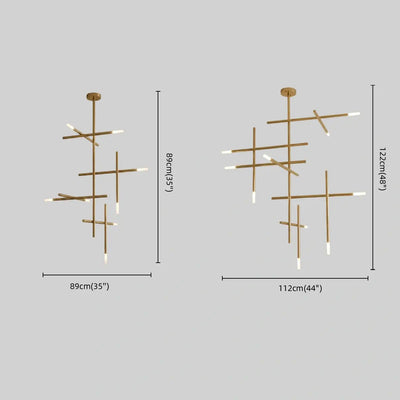 Modern Stick Chandelier -- Metal Gold or Black2c3